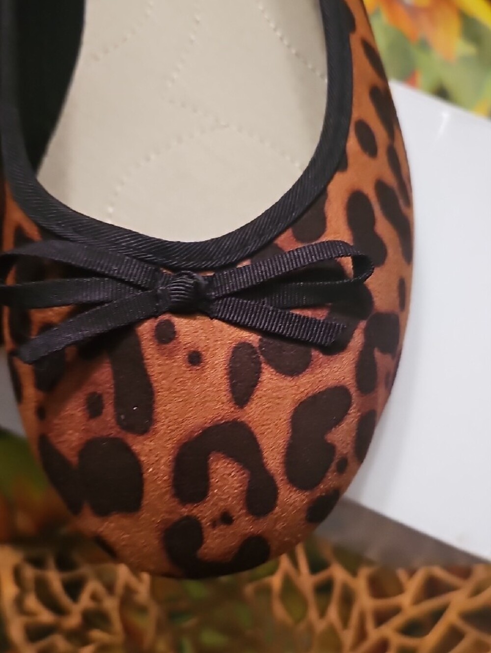 EVAN Rachel Leopard-Print Ballet Flats in Brown and Black - Picture 6 of 7